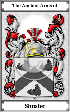 Shuster Family Crest Download (JPG)  Book Plated - 150 DPI