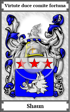 Shaun Family Crest Download (JPG) Book Plated - 600 DPI