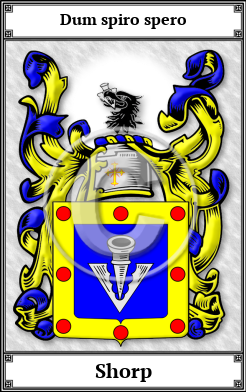 Shorp Family Crest Download (JPG)  Book Plated - 150 DPI