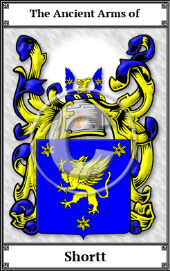 Shortt Family Crest Download (JPG) Book Plated - 600 DPI