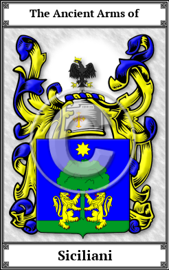 Siciliani Family Crest Download (JPG)  Book Plated - 150 DPI