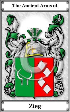 Zieg Family Crest Download (JPG) Book Plated - 600 DPI