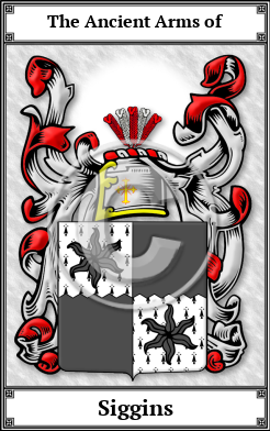 Siggins Family Crest Download (JPG)  Book Plated - 150 DPI