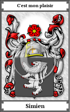 Simien Family Crest Download (JPG)  Book Plated - 150 DPI
