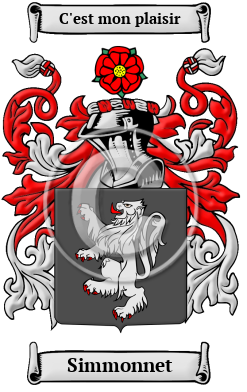 Simmonnet Family Crest/Coat of Arms