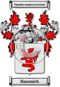 Simonich Family Crest Download (jpg) Legacy Series - 150 DPI