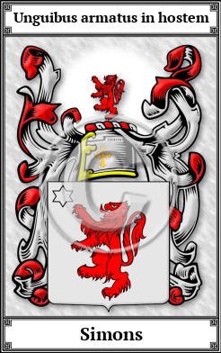Simons Family Crest Download (JPG)  Book Plated - 150 DPI