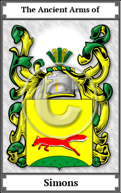 Simons Family Crest Download (JPG) Book Plated - 600 DPI