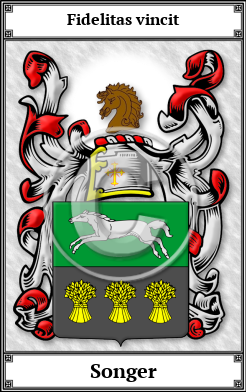 Songer Family Crest Download (JPG) Book Plated - 300 DPI