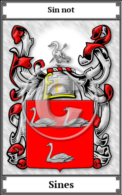 Sines Family Crest Download (JPG)  Book Plated - 150 DPI