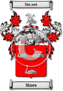 Sines Family Crest Download (jpg) Legacy Series - 150 DPI