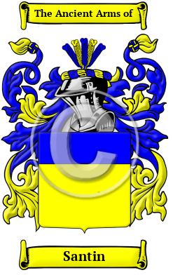 Santin Family Crest/Coat of Arms