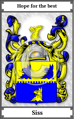 Siss Family Crest Download (JPG) Book Plated - 600 DPI