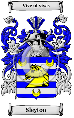 Sleyton Family Crest/Coat of Arms
