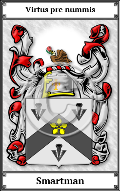 Smartman Family Crest Download (JPG) Book Plated - 600 DPI