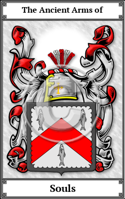 Souls Family Crest Download (JPG)  Book Plated - 150 DPI