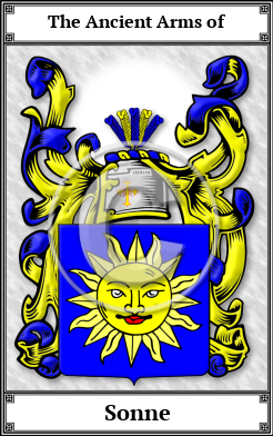 Sonne Family Crest Download (JPG) Book Plated - 600 DPI