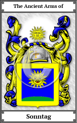 Sonntag Family Crest Download (JPG) Book Plated - 600 DPI