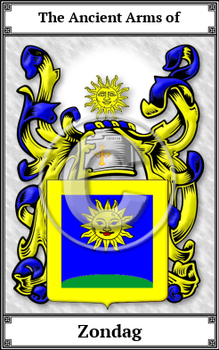 Zondag Family Crest Download (JPG)  Book Plated - 150 DPI