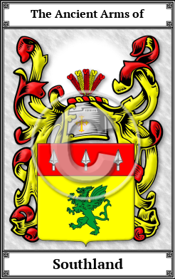 Southland Family Crest Download (JPG)  Book Plated - 150 DPI