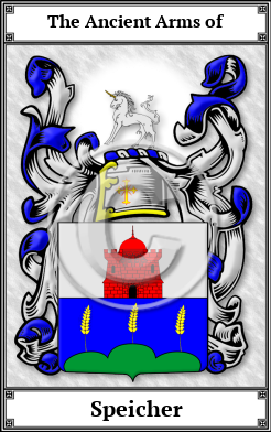 Speicher Family Crest Download (JPG)  Book Plated - 150 DPI