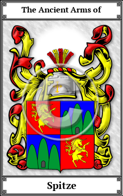 Spitze Family Crest Download (JPG)  Book Plated - 150 DPI