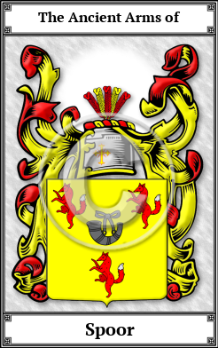 Spoor Family Crest Download (JPG) Book Plated - 600 DPI