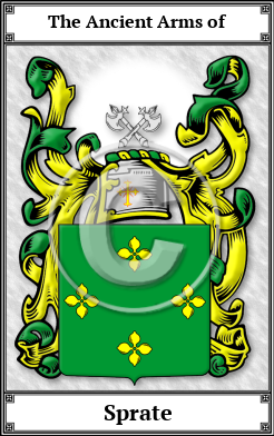 Sprate Family Crest Download (JPG) Book Plated - 600 DPI