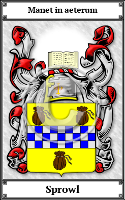 Sprowl Family Crest Download (JPG)  Book Plated - 150 DPI