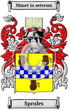 Sprules Family Crest/Coat of Arms