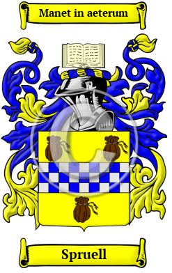 Spruell Family Crest/Coat of Arms
