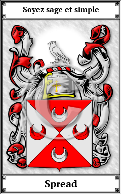 Spread Family Crest Download (JPG) Book Plated - 600 DPI