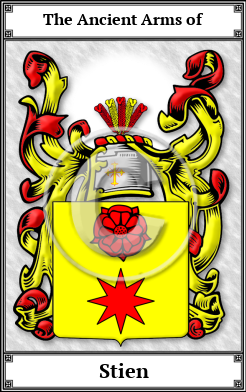 Stien Family Crest Download (JPG) Book Plated - 600 DPI