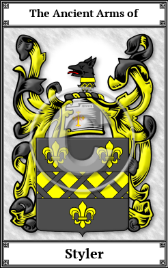 Styler Family Crest Download (JPG) Book Plated - 600 DPI