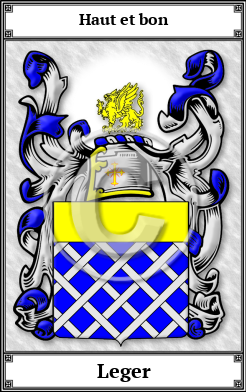 Leger Family Crest Download (JPG)  Book Plated - 150 DPI