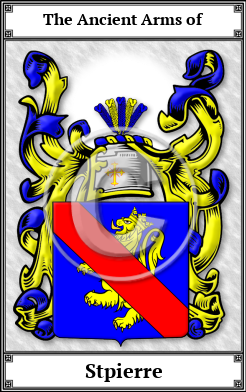 Stpierre Family Crest Download (JPG)  Book Plated - 150 DPI