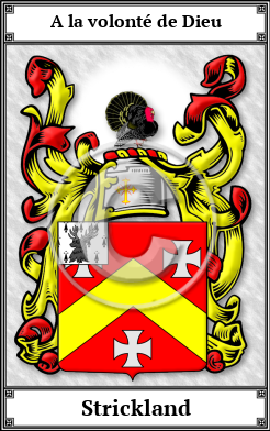 Strickland Family Crest Download (JPG)  Book Plated - 150 DPI