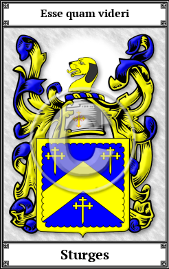 Sturges Family Crest Download (JPG)  Book Plated - 150 DPI