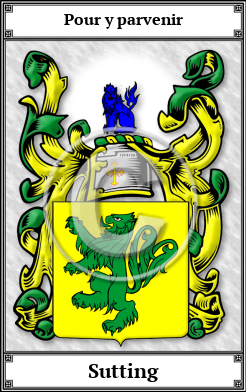 Sutting Family Crest Download (JPG)  Book Plated - 150 DPI