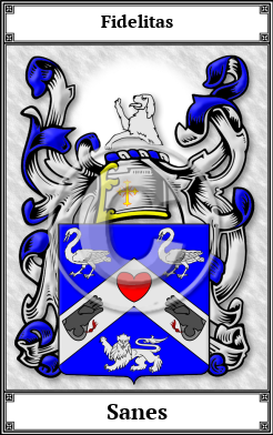Sanes Family Crest Download (JPG)  Book Plated - 150 DPI