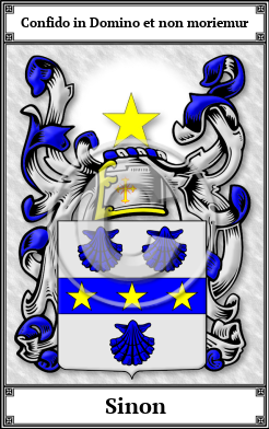 Sinon Family Crest Download (JPG)  Book Plated - 150 DPI