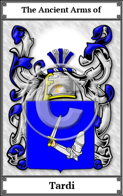 Tardi Family Crest Download (JPG)  Book Plated - 150 DPI