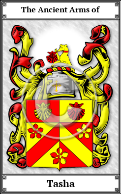 Tasha Family Crest Download (JPG)  Book Plated - 150 DPI