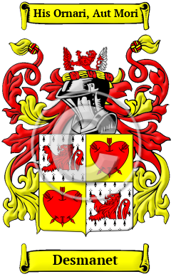 Desmanet Family Crest/Coat of Arms