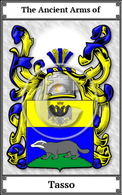 Tasso Family Crest Download (JPG)  Book Plated - 150 DPI