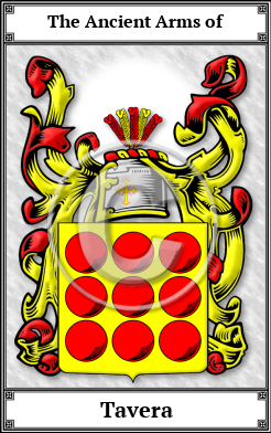Tavera Family Crest Download (JPG)  Book Plated - 150 DPI