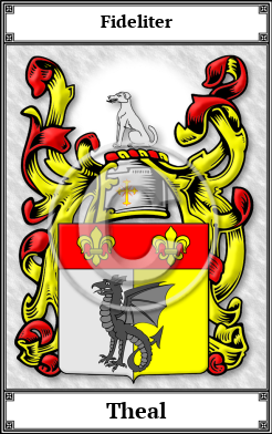 Theal Family Crest Download (JPG)  Book Plated - 150 DPI