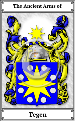 Tegen Family Crest Download (JPG) Book Plated - 600 DPI