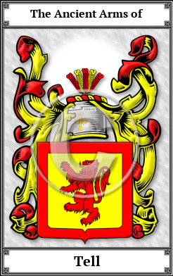 Tell Family Crest Download (JPG) Book Plated - 600 DPI
