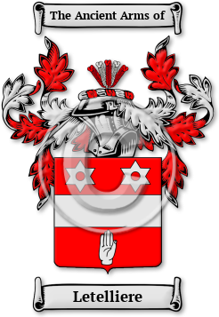 Letelliere Family Crest Download (JPG) Legacy Series - 600 DPI